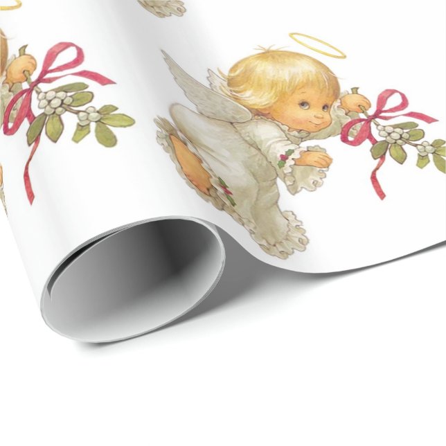 Papel de regalo de Navidad/Ángeles (Esquina del rollo)