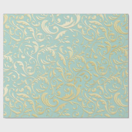 Papel de regalo de Navidad Aqua y Verde con acento