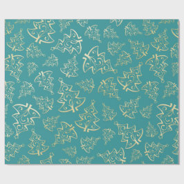 Papel de regalo de Navidad Aqua y Verde con acento