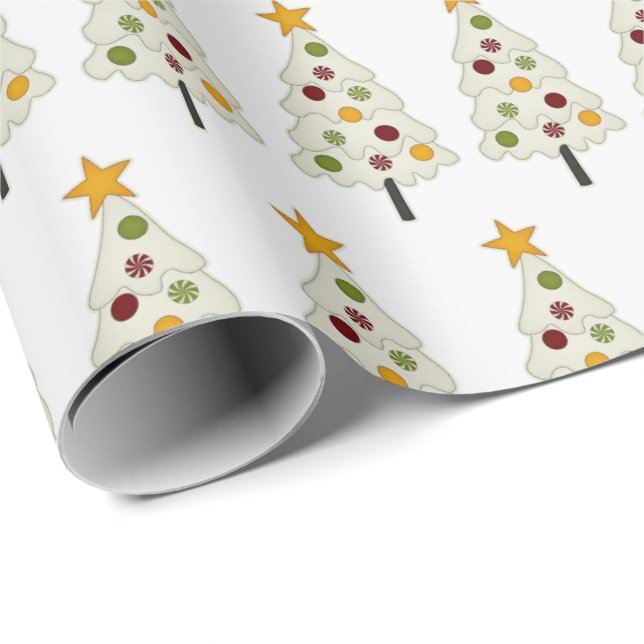 Papel de regalo de Navidad - Árboles de Navidad mo (Esquina del rollo)