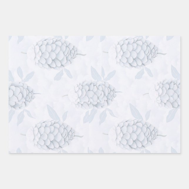 Papel de regalo de Navidad azul y plata elegante (Anverso)
