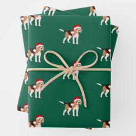 Papel de regalo de Navidad Beagle Hoja Set de 3
