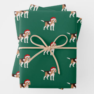 Papel de regalo de Navidad Beagle Hoja Set de 3