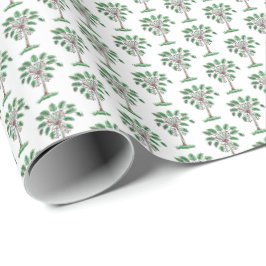 Papel de regalo de Navidad Block Print Palmetto