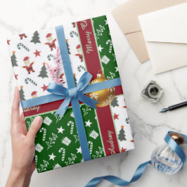 Papel de regalo de Navidad bonito con texto