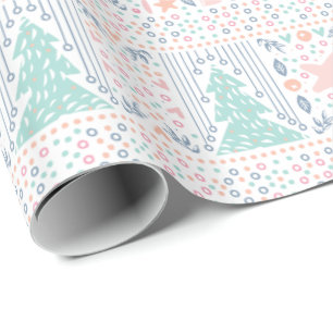 Papel de regalo de Navidad bonito rosa y azul
