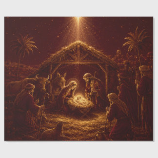 Papel de regalo de Navidad Borgoña
