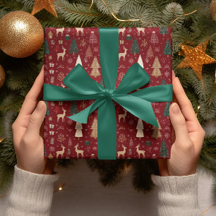 Papel de regalo de Navidad Bosque Caprichoso