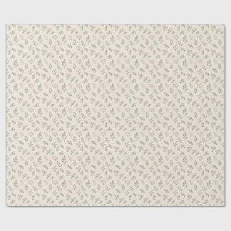 Papel de regalo de Navidad botánico Sage Noel