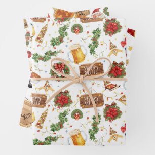 Papel de Regalo de Navidad Británico Santa Claus