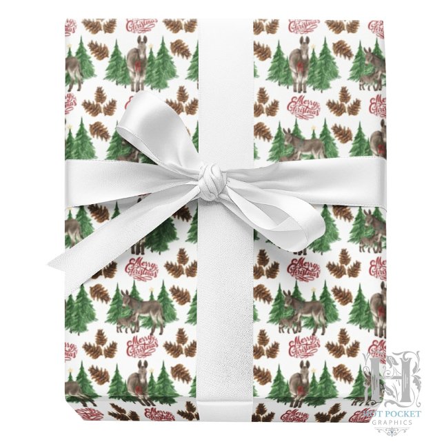 Papel de Regalo de Navidad Burro Rústico (Subido por el creador)