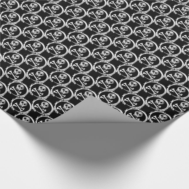Papel de regalo de Navidad/Calaveras (Esquina)