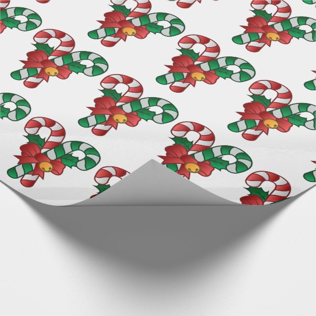 Papel de Regalo de Navidad/Cañas de Caramelo (Esquina)