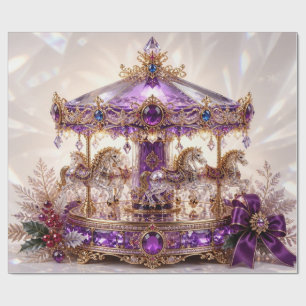 Papel de regalo de Navidad Carousel Luxury Purple