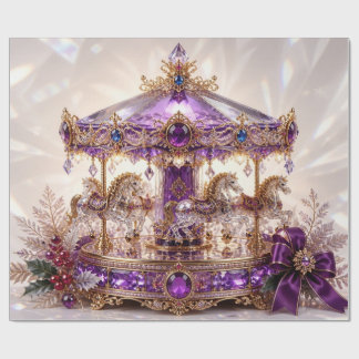 Papel de regalo de Navidad Carousel Luxury Purple