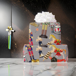 Papel de regalo de Navidad Cascanueces juguete
