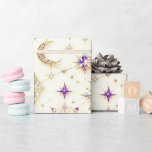 Papel de regalo de Navidad Celeste Lila Amatista