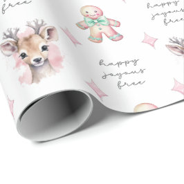 Papel de regalo de Navidad Ciervo Lindo Sobriedad