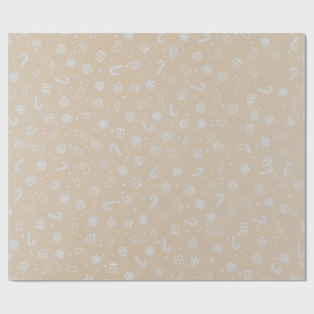 Papel de Regalo de Navidad Clásico,Fondo de Kraft (Superficie plana)