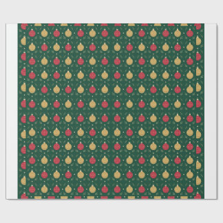 Papel de Regalo de Navidad con Adornos Clásicos Ro