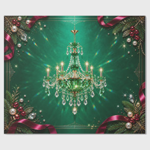 Papel de regalo de Navidad con araña de esmeralda
