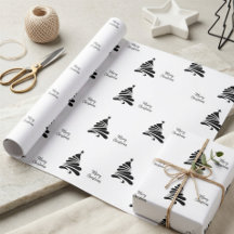 Papel de regalo de Navidad con árbol de Navidad en