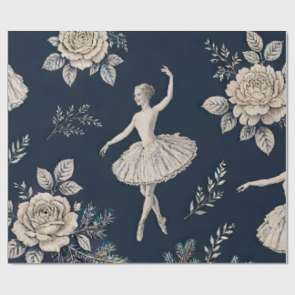 Papel de regalo de Navidad con bailarina - Azul me