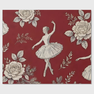Papel de regalo de Navidad con bailarina - Rojo Cl