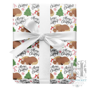 Papel de regalo de Navidad con caballos