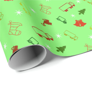 Papel de regalo de Navidad con camión grande