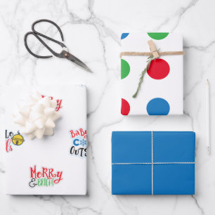 Papel de regalo de Navidad con campanillas, hojas
