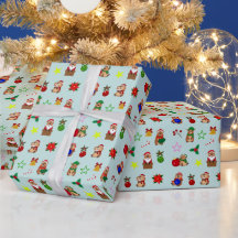 Papel de regalo de Navidad con capibaras