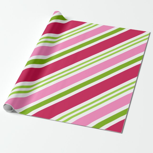 Papel de regalo de Navidad con caramelo rosa retro (Desenrollado)