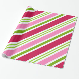 Papel de regalo de Navidad con caramelo rosa retro