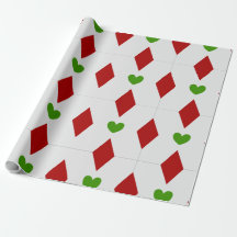 Papel de regalo de Navidad con diamantes y corazon