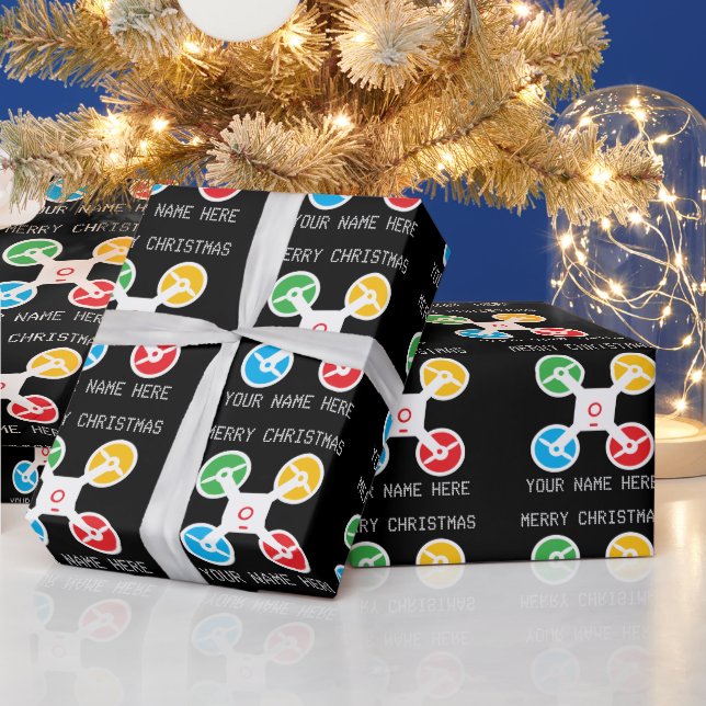 Papel de regalo de Navidad con divertida silueta d (Vacaciones)