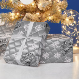 Papel de regalo de Navidad con efecto 3D plateado