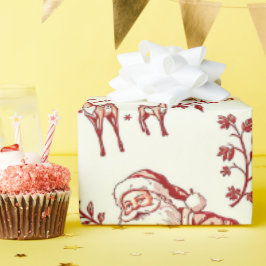 Papel de regalo de Navidad con estampado Toile roj