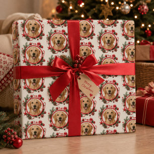 Papel de regalo de Navidad con foto de mascota per