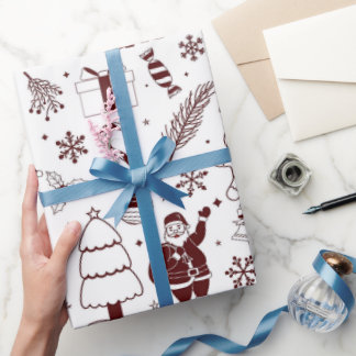 Papel de regalo de Navidad con ilustraciones de lí