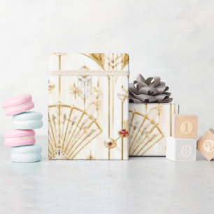 Papel de regalo de Navidad con joyas de perla Art 