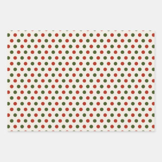 Papel de regalo de Navidad con lunares rojos y ver