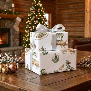 Papel de regalo de Navidad con nombre personalizad