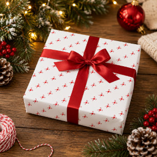 Papel de regalo de Navidad con patrón de bastón de