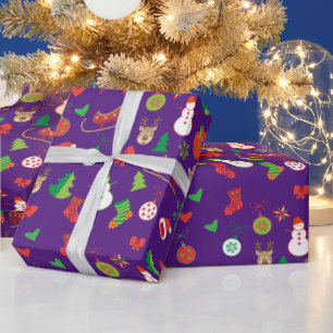 Papel de regalo de Navidad con personajes de Navid