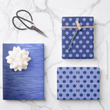 Papel de regalo de Navidad con punto azul metálico