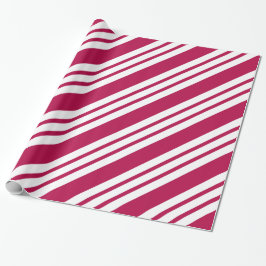 Papel de regalo de Navidad con rayas rojas retro d