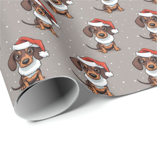 Papel de regalo de Navidad con sombrero de Santa C (Esquina del rollo)