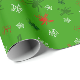 Papel de regalo de Navidad con tema de araña