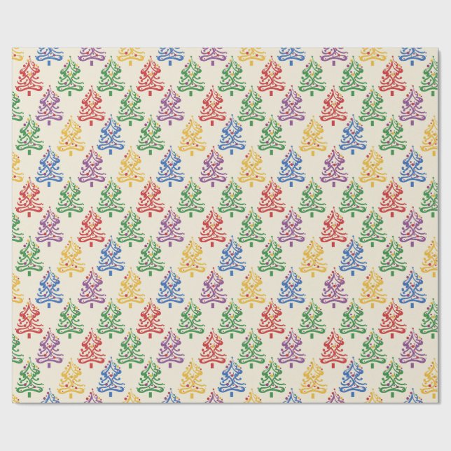 Papel de regalo de Navidad con tema de árbol de Na (Superficie plana)